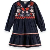 Scotch & Soda Clip Jacquard Embroidered Kjole Med Lange Ermer