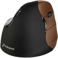 Evoluent VM4SW, ergonomisk vertikal liten USB-mus, høyrehendt, trådløs