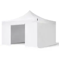 TOOLPORT 4x4 m aluminium, pop up partytelt, 4 sidepaneler, hvit