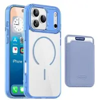 Mtp Products iPhone 17 Pro MagSafe-deksel med kortholder - blå / gjennomsiktig