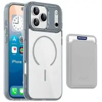 Mtp Products iPhone 17 Pro MagSafe-deksel med kortholder - grå / gjennomsiktig