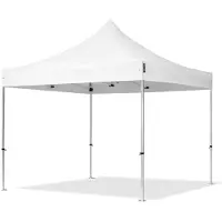 TOOLPORT 3x3 m aluminium, pop up partytelt, uten sidepaneler, hvit