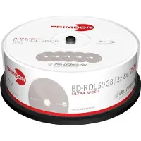 Primeon 2761318 Blu-ray BD-R DL-plate 50 GB 25 stk spindel - Antiripes-belag