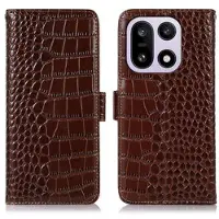 Mtp Products OnePlus 15 Crocodile Series Lommebok-deksel i Lær med RFID - Brun