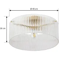 LUCANDE taklampe Meritt, messing/klar, Ø 40 cm, glass