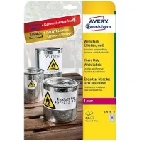 Avery-Zweckform Zweckform L4778-8, Avrundet rektangel, Permanent, DIN A4, Polyester, Matt, Laser