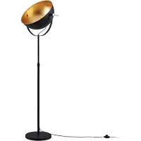 LINDBY gulvlampe Muriel, 1 lyskilde, svart/gull, metall