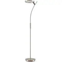 LINDBY LED-gulvlampe Darion, grå, metall, dimbar, 180 cm