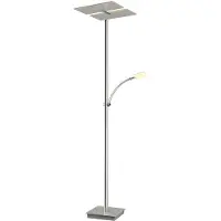 LUCANDE LED-gulvlampe Parthena, nikkel, metall, 180 cm