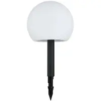 LINDBY LED-solcellelamper Lago, RGBW, sett med 3 stk. kuler, jordspyd