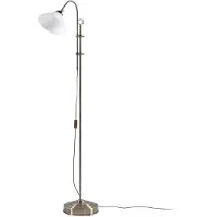 LINDBY gulvlampe Otis, antikk messing, glass, 170 cm, E27