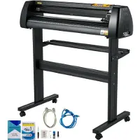 Vevor vinylskjærerplottermaskin 34” Signmaster-programvare Skiltmaskin 870 mm papirmatet vinylskjærerplotter med stativ (34” 870 mm)