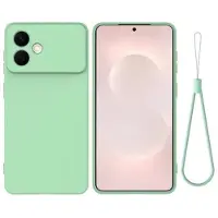 Mtp Products Samsung Galaxy S26 Edge Flytende silikon-deksel med håndstropp - grønn