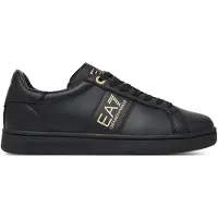 EA7 for man. 7X000332_AF10848 Classic Leather Sneakers black (44), Flat, Laces, Casual