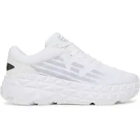 Emporio Armani unisex. X8X239_XK432 Trainers Kobra white (44), Flat, 1 to 3 cm, Laces, Casual, Sport, Multisport