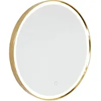 QAZQA Baderomsspeil kobber 50 cm inkl. LED 3-trinns dimbar med berøring rund - Miral