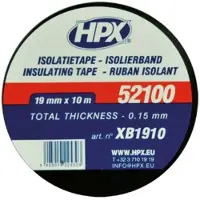 Hpx Lux isolerbånd sort 1 stk. 19mm x 10m
