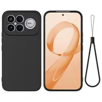 Mtp Products Xiaomi Redmi K90 Pro Max/Poco F8 Ultra Flytende silikon-deksel med håndstropp - svart