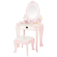 Woomax Wooden With Stool &amp; Accessories Sminkebord