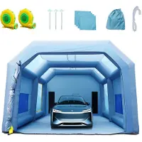 Vevor oppblåsbar sprayboks billakkertelt 33x20x13ft filtersystem 2 blåsere