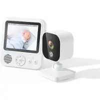 INF Babymonitor med kamera 2.4G-overføring, 2-veis lyd, infrarødt nattsyn