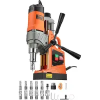 Vevor magnetisk drill, 1450 W motor 1,6 tommer borediameter, 2810 lbf bærbar elektrisk magnetborepresse, med 11 kjernebor, 850 o/min hastighet, boremaskin for metalloverflater, hjemmeforbedringsindust