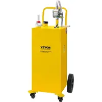 Vevor 30-gallons drivstoffbeholder, bensintank og fire hjul, med manuell overføringspumpe, bensin- og dieselbeholder for biler, gressklippere, ATV-er, båter, mer, gul