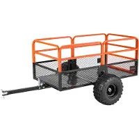 Vevor Hagetilhenger, 28 kubikkfot og 800 kg, ATV UTV-tilhenger, Tauing bak ståltippvogner, Avtakbart bakpanel, Ekstra kraftig trekkbar hagetilhenger for gressklipper, traktor, hageavfall