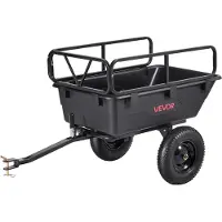 Vevor Hagetilhenger, 10 kubikkfot 227 kg, ATV UTV-transporttilhenger, tauing bak polyetylenvogn med 16" dekk, håndtrekk eller fotpedal, kraftige hagetilhengere for gressklipper, traktor, hageavfall