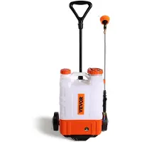 Vevor Ryggsprøyte med tralle, justerbart trykk 0-94 PSI, 15L tank på hjul, med 6 dyser, 2 staver, bredt lokk for hage, luking, sprøyting, rengjøring