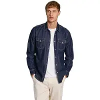 Pepe Jeans for man. PM308586BC3 Regular fit denim shirt blue (S), Casual, Cotton, Long sleeve, Sustainable