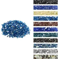 Vevor Brannglass, 4,5 kg høytemperaturbestandig peisstein, 12,7 mm reflekterende og røykfri bålstein i glass, høyglans stein for landskapsarbeid for bålbord, Stillehavsblå