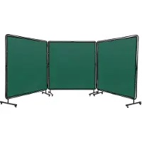 Vevor sveiseskjerm med ramme, 6' x 6' 3 panel sveisegardinskjermer, flammebestandig vinyl sveisebeskyttelsesskjerm på 12 svingbare hjul (6 låsbare), bevegelig og profesjonell for verksted, grønn