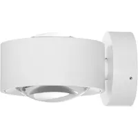 Arcchio LED-vegglampe Rotari, linse, opp/ned, hvit, metall