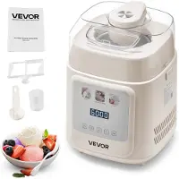Vevor Stående automatisk iskremmaskin med innebygd kompressor, 1 l iskremmaskin og frossen yoghurtmaskin uten forfrysing, elektrisk sorbetmaskin med 4 moduser, kompressoriskremmaskin for hjemmet