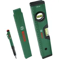 Bosch 1 600 A02 W7S, Ingeniørpresisjonsnivå, 0,25 m, Svart, Grønn