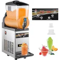 Vevor Kommersiell Slush-maskin, 15L Frossen Drikkemaskin med Enkel Tank, 60 Kopper Rustfritt Stål Margarita Smoothie Frossen Drikkemaskin, Slush-maskin for Hjemmefester Restauranter Kaféer Barer