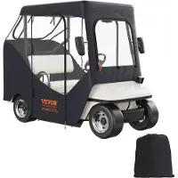 Vevor golfbilinnhegning, passer til 2 passasjerer EZGO TXT RXV, kort tak 59", 600D polyester førerinnhegning 4-sidig gjennomsiktige vinduer, klubbbiltrekk for 2-seters golfbiler soltett støvtett