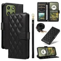 Mtp Products Motorola Edge 70 Luksuriøst Vattert Lommeboketui - svart