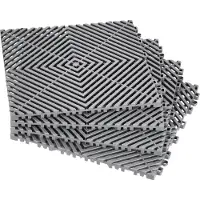 Vevor sammenlåsende dreneringsmatte, 12” x 12” modulær sammenlåsende pute, 40 stk. skjøtematter, sklisikre grå PP dreneringsgulvfliser og dusjmatte, for garasje, hage, kjøkken og utendørs