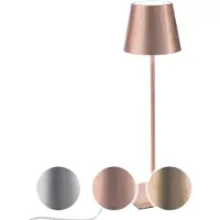 Zafferano Poldina LED-bordlampe batteridekor sølv