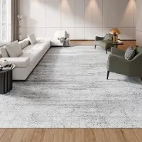 Vevor teppe, 3 x 4,5 m stort vaskbart teppe, sklisikkert og rivebestandig mykt teppe, kjæledyr- og barnevennlig moderne tepper, innendørsmatte til soverom, kontor, stue, barnerom, entré, grå