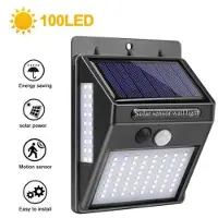 Mtp Products 100-LED tresidig utendørs solcellelampe med bevegelsessensor