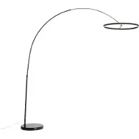 QAZQA Designbuegulvlampe svart inkl. LED 3-trinns dimbar - Anello