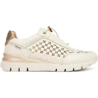 Pikolinos for woman. W4R-6707C1 Cantabria off-white leather trainers (40), Beige, 1 to 3 cm, Laces, Casual