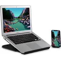 Desire2 2in1 Laptopholder Svart 360 Roterbart inkl Mobilholder