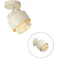 QAZQA Moderne beige spotlight med tau, roterbar og tiltbar - Kora
