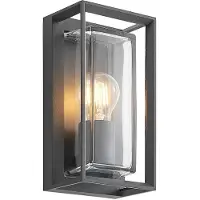 Arcchio utendørs vegglampe Ismera, 25 cm, antrasitt, sensor