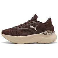 Puma SOFTRIDE Mayve Animal Sneakers Women, Fitness, Chocolate Brown/Alpine Snow/Sand Dune, 40.5