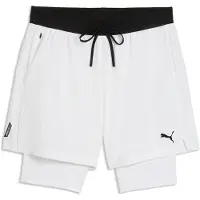 Puma PWRMODE 2-in-1 Stretch Woven Shorts Men, Fitness, White, S